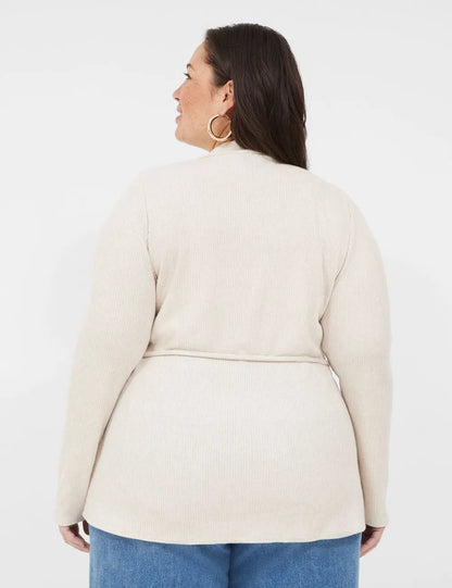 Lurex Mock-Neck Tie-Waist Top