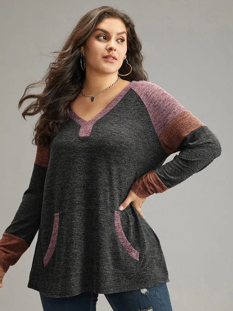 Contrast Pocket Raglan Sleeve T-Shirt