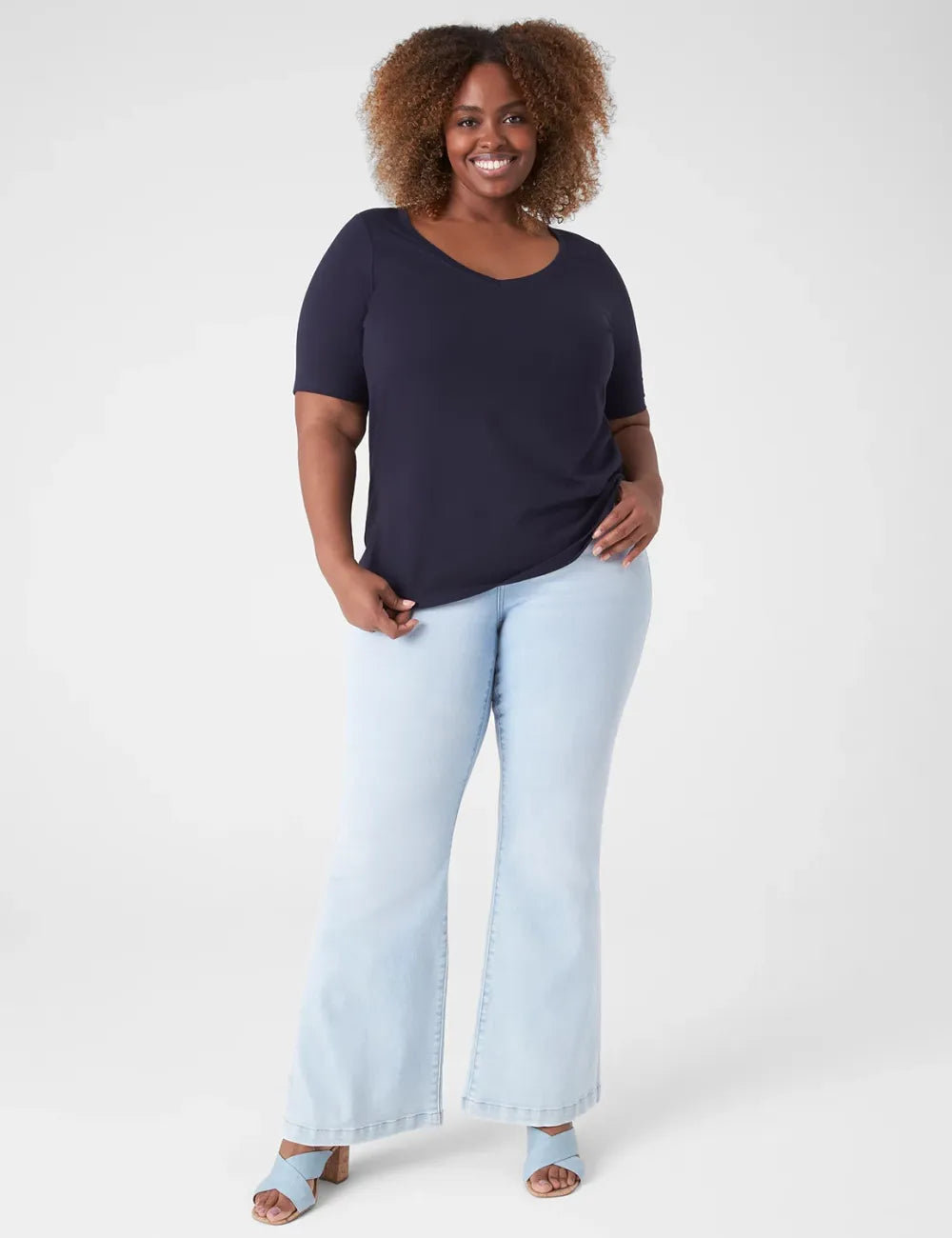 Modern Perfect Sleeve V-Neck Tee