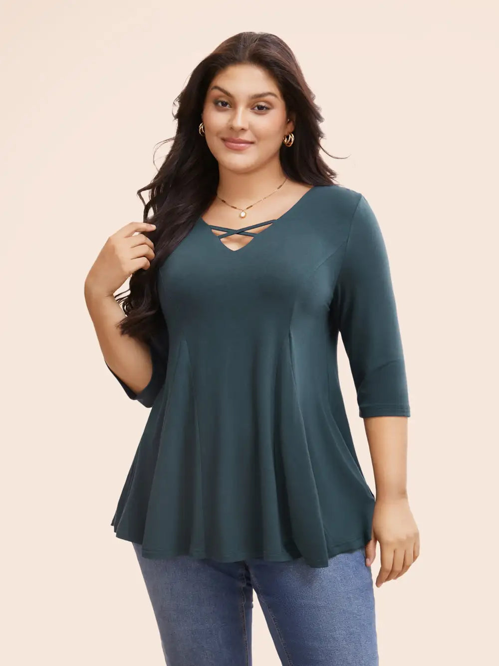 Supersoft Essentials Cross Straps Pleated T-Shirt