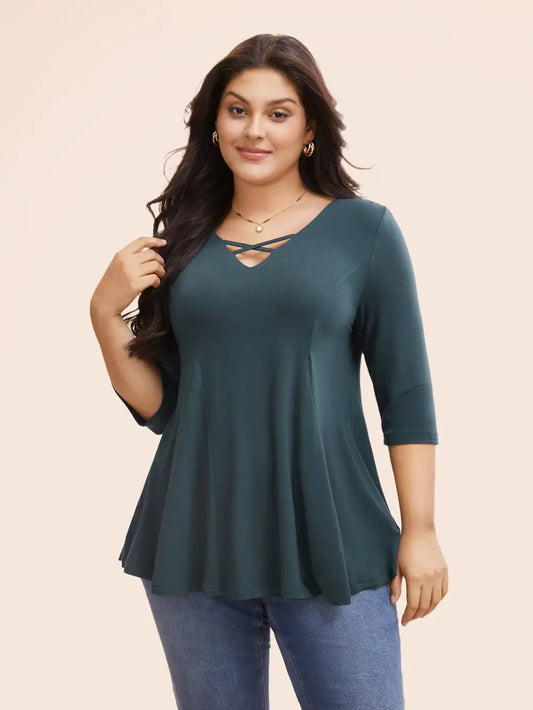 Supersoft Essentials Cross Straps Pleated T-Shirt
