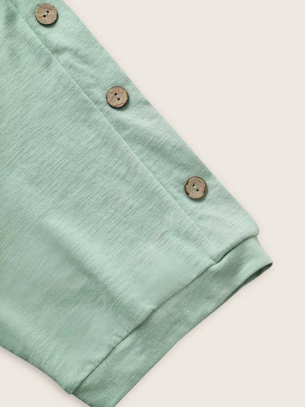 Plain Button Detail Raglan Sleeve T-Shirt