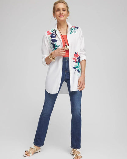 No IronTM Placed Floral Tunic