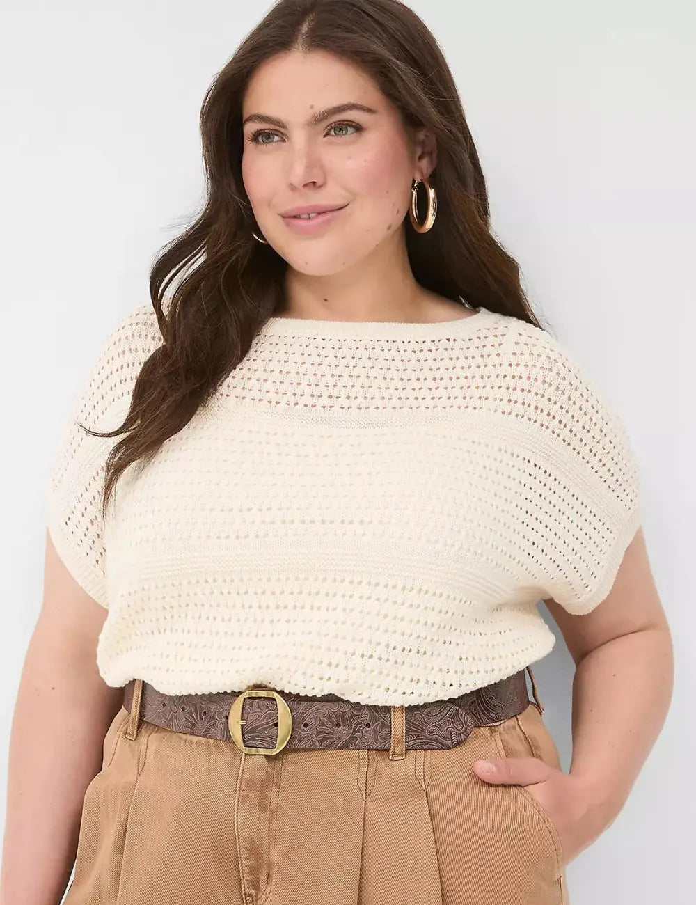 Faux-Leather Embossed Floral Versatile Belt