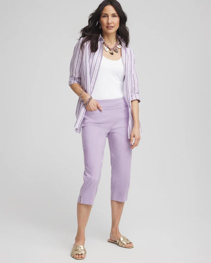 BrigitteTM Rivet Pull-On Capri Pants
