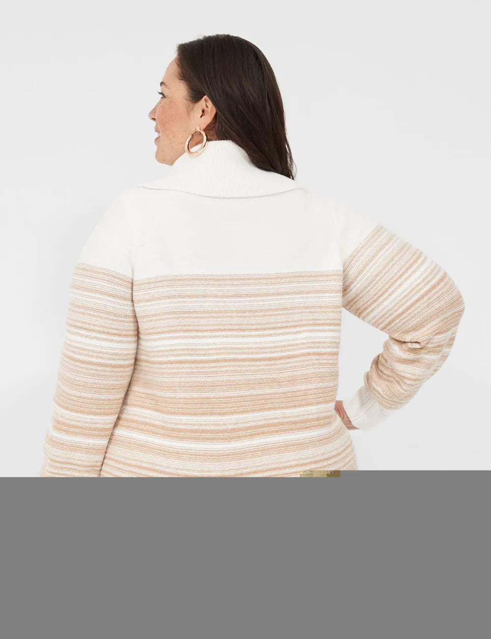 Cowlneck Striped Sweater