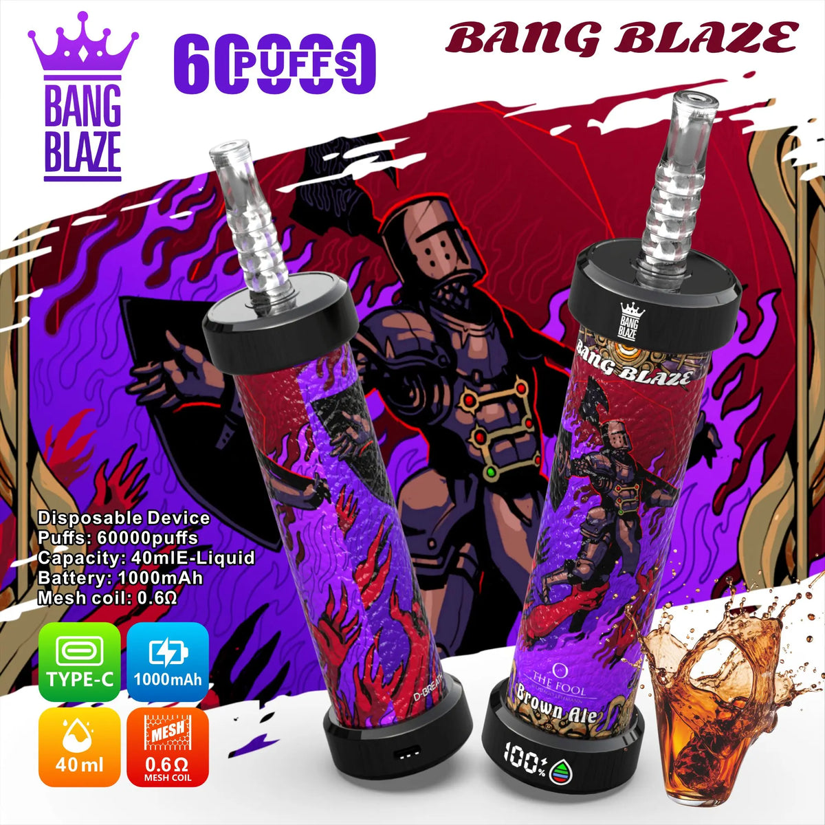 Bang Blaze 60k 60000 Puffs Latest Original LCD Display Disposable Vape Pen