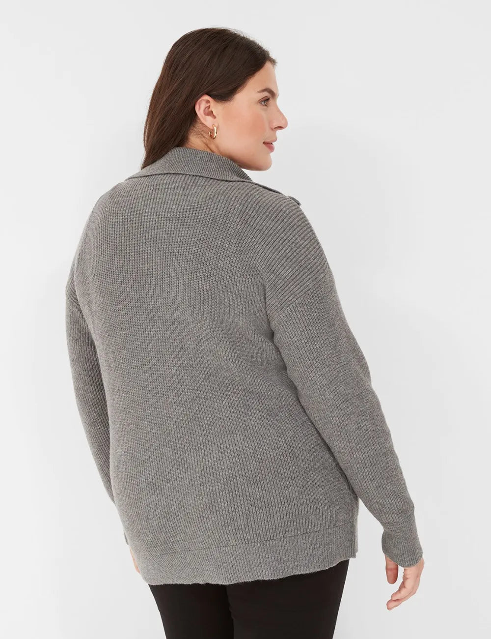 Half-Zip Mock-Neck Sweater