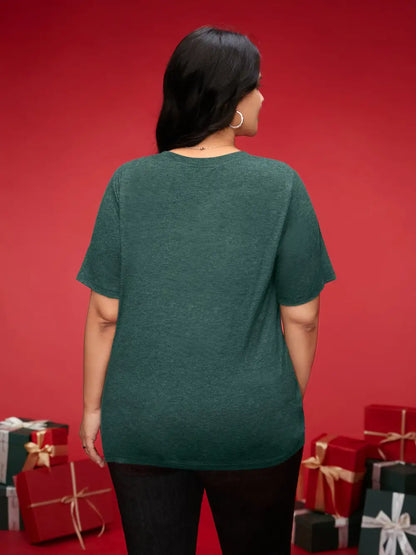 Merry & Bright Slogan Slim-Fit Tee