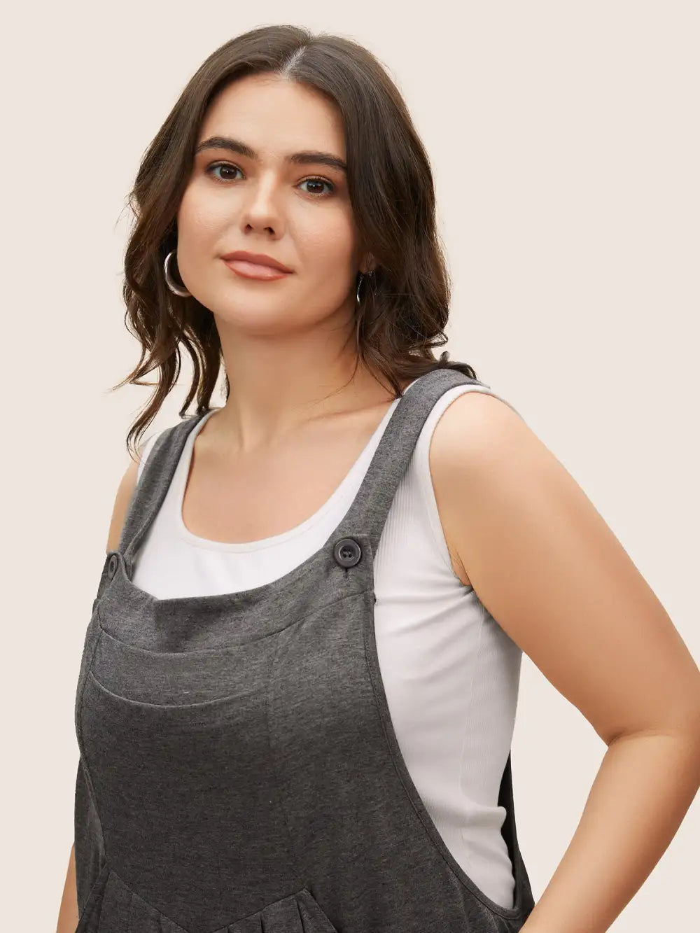 Supersoft Essentials Solid Pleated Pocket Jumpsuit