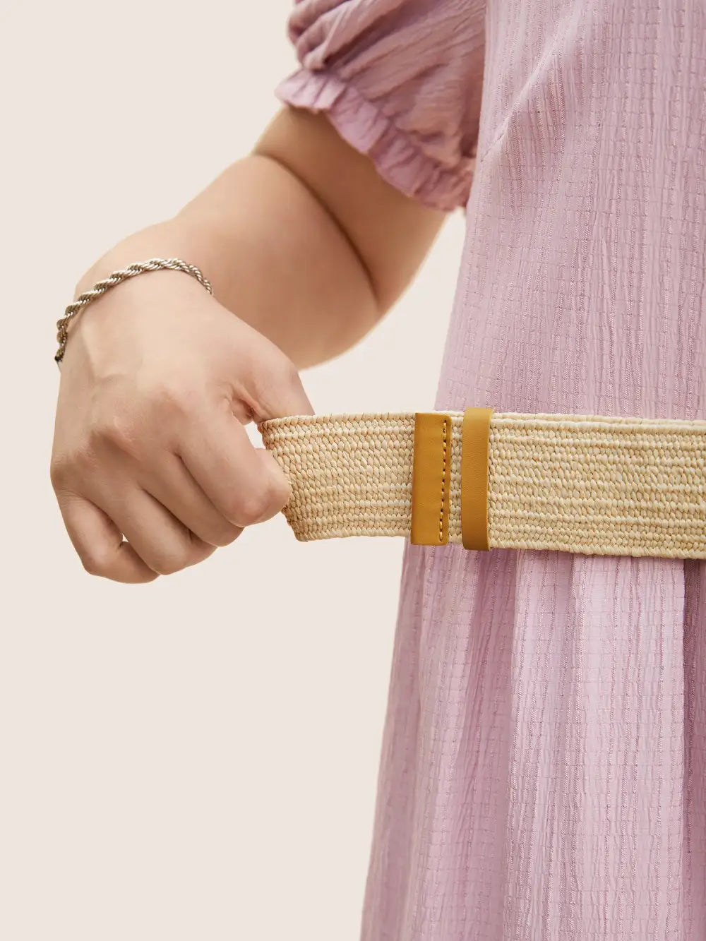 Ellipse Metallic Buckle Woven Belt