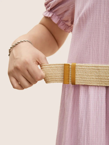 Ellipse Metallic Buckle Woven Belt