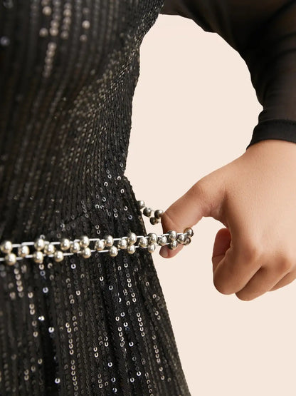 Bowknot Rhinestone Pearl Detail Belt