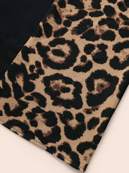Leopard Print Patchwork Sleeveless Jumpsuit