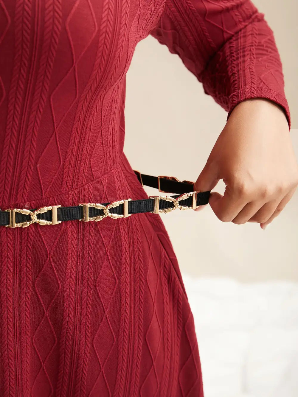 Golden Bow Metal Buckle Belt
