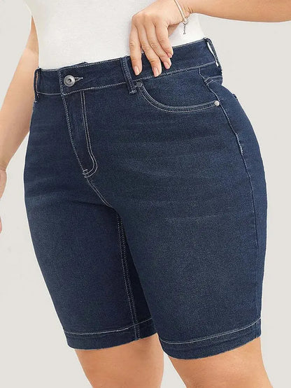 4 Pack Very Stretchy High Rise Dark Wash Denim Shorts
