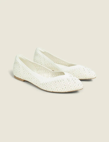 Stretch Knit Pointed Toe Ballet Flat