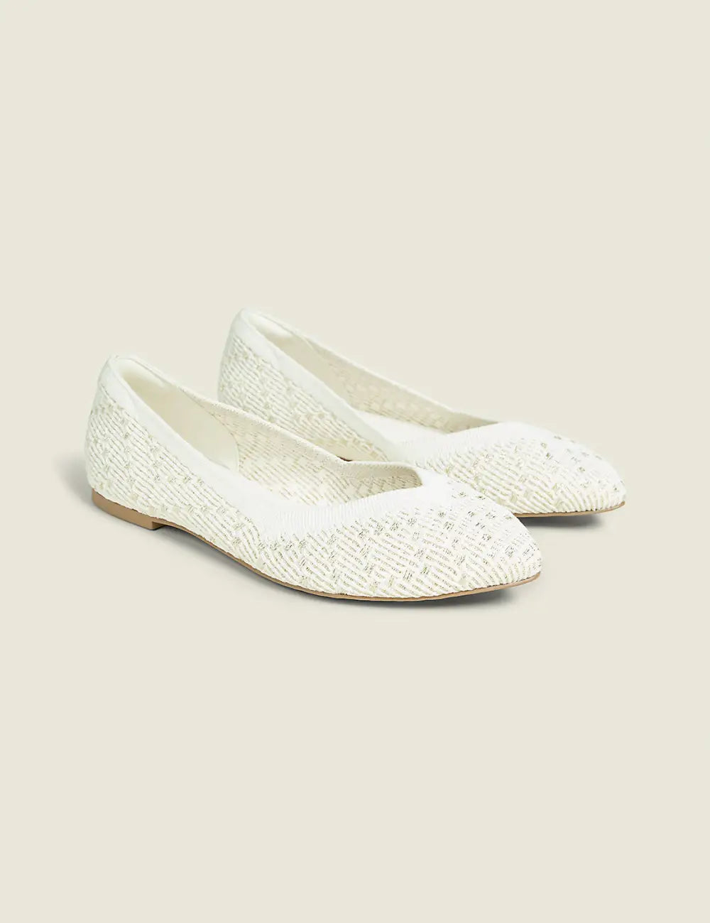 Stretch Knit Pointed Toe Ballet Flat
