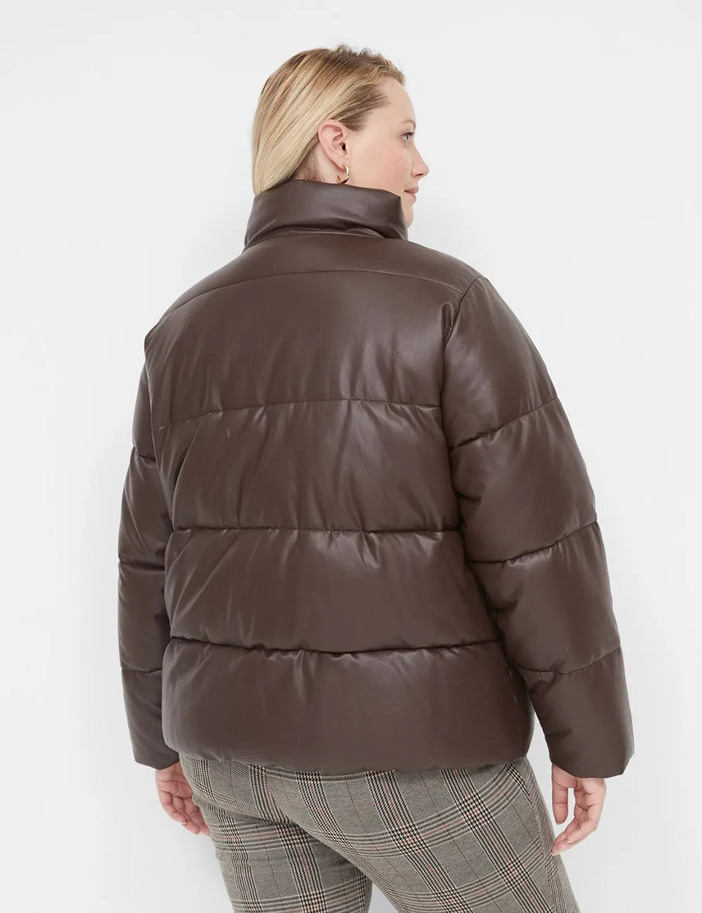 Faux-Leather Puffer