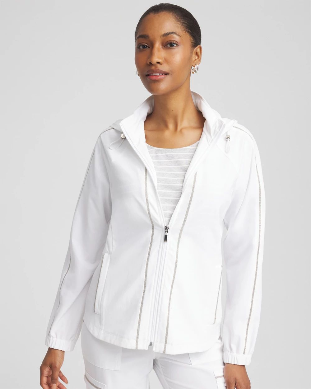 Zenergy® UPF Neema Zip-Front Caviar Trim Jacket