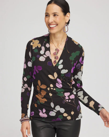 Touch of CoolTM Sprigs Surplice Top
