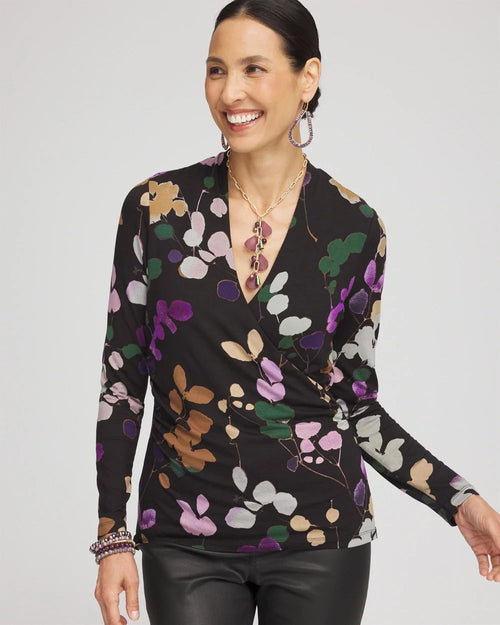 Touch of CoolTM Sprigs Surplice Top