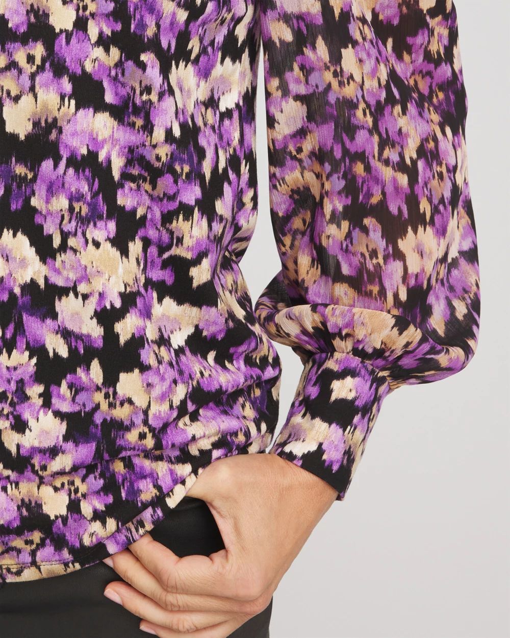 Floral Organza Sleeve Top