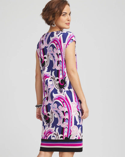 TravelersTM Paisley Cap-Sleeved Dress