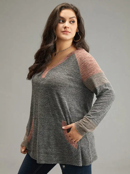 Contrast Pocket Raglan Sleeve T-Shirt