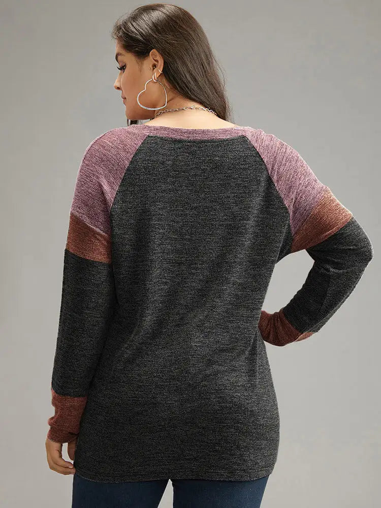 Contrast Pocket Raglan Sleeve T-Shirt
