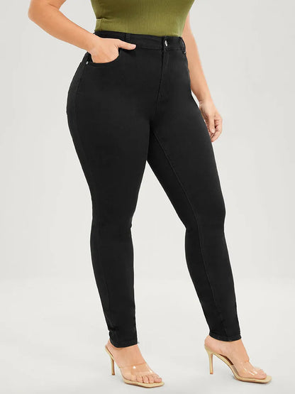 Skinny Very Stretchy High Rise Black Wash Sculpt Waist Jeans