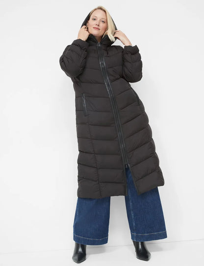 Front-Zip Maxi Puffer Coat