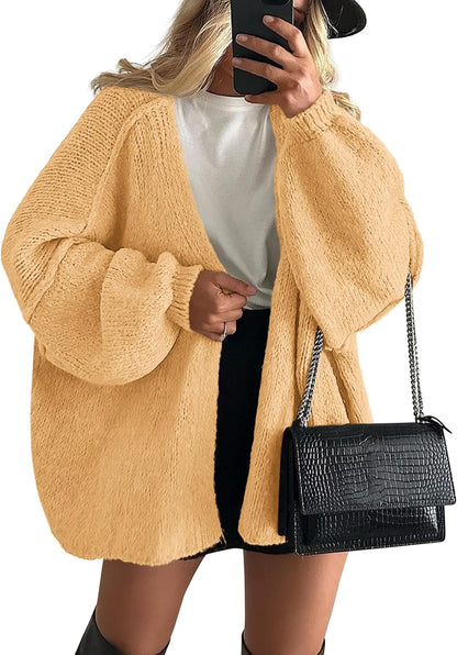 Womens Open Front Oversized Cardigan Sweaters