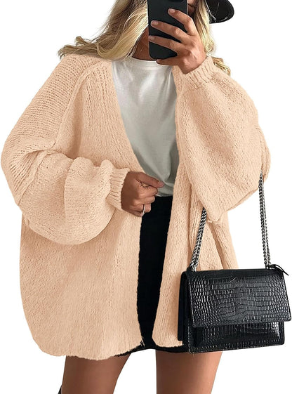 Womens Open Front Oversized Cardigan Sweaters