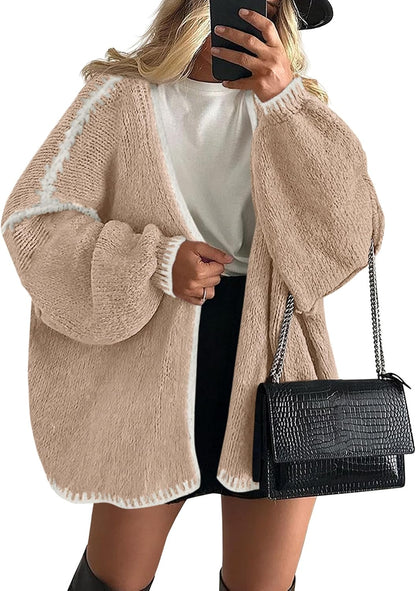 Womens Open Front Oversized Cardigan Sweaters