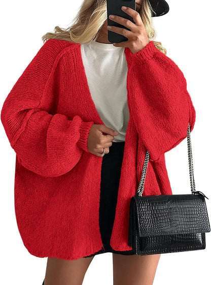 Womens Open Front Oversized Cardigan Sweaters