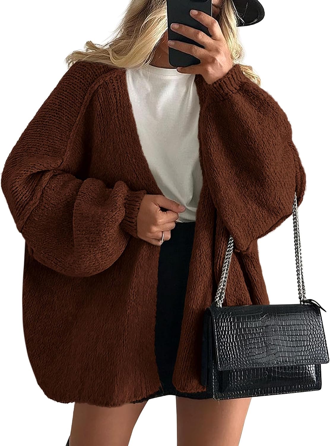 Womens Open Front Oversized Cardigan Sweaters