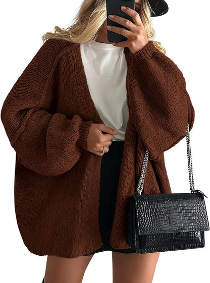 Womens Open Front Oversized Cardigan Sweaters