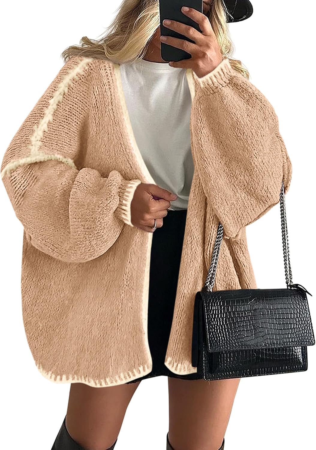 Womens Open Front Oversized Cardigan Sweaters