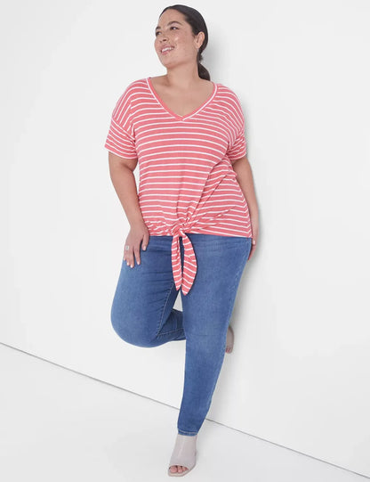 Relaxed Tie Hem Detail Tee