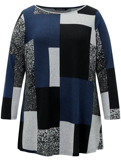 Colorblock Contrast Round Neck T-Shirt