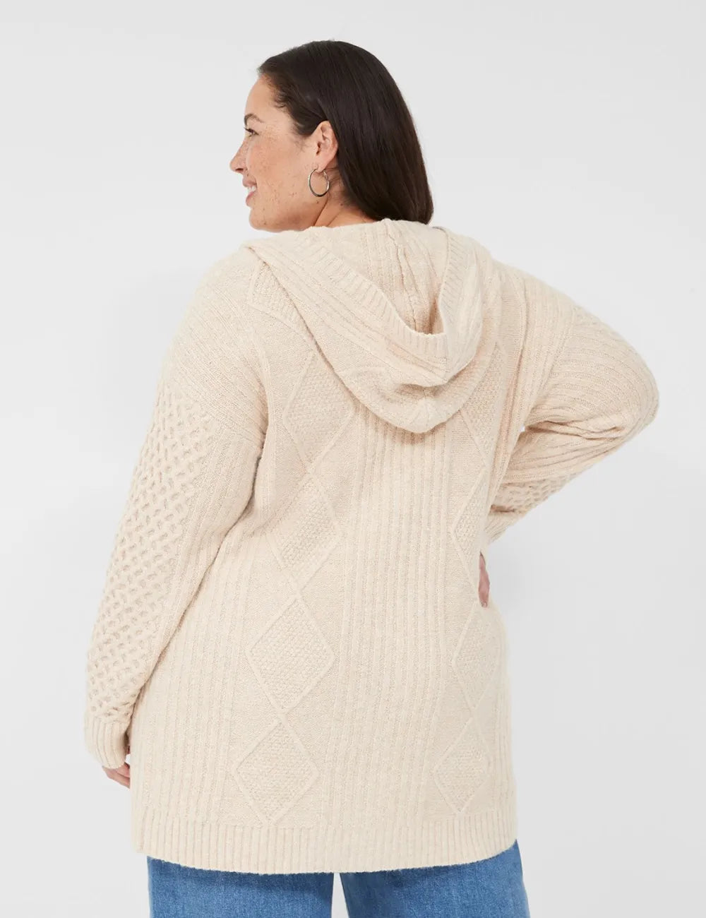 Open-Front Hooded Cardigan