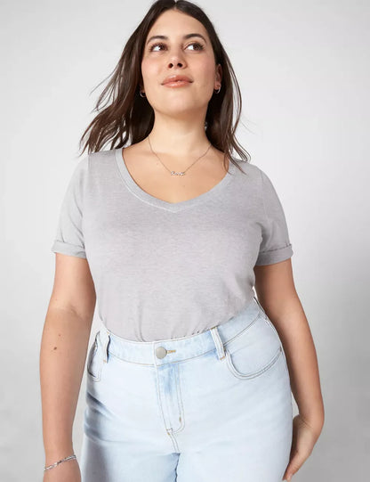 Modern Perfect Sleeve V-Neck Tee