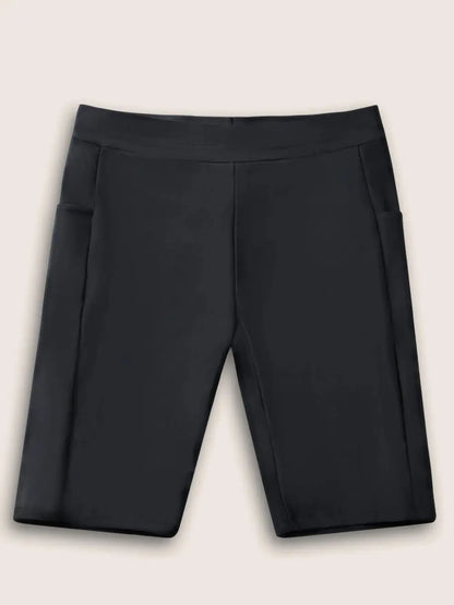 Plain Pocket Side Very Stretchy Skinny Swim Bottom