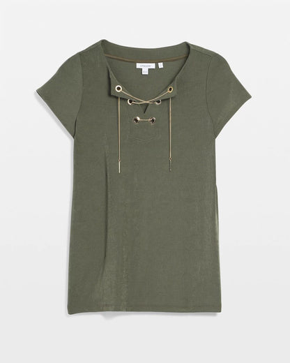 TravelersTM Lace Up Top