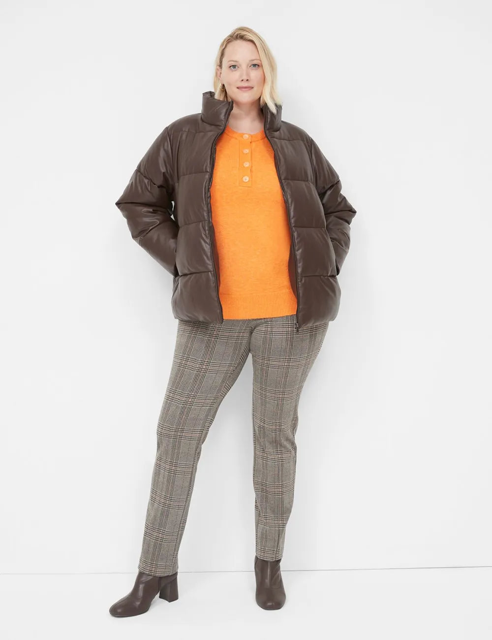 Faux-Leather Puffer