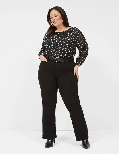 Swing Chiffon Boatneck Blouse