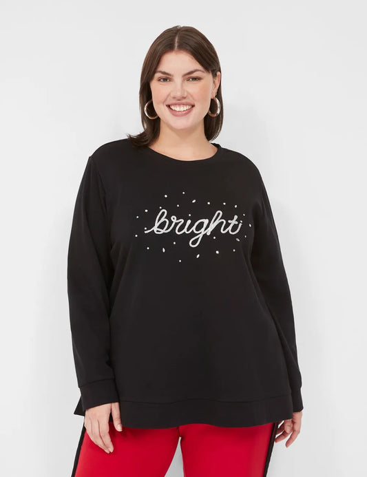 Bright Embroidered Graphic Sweatshirt