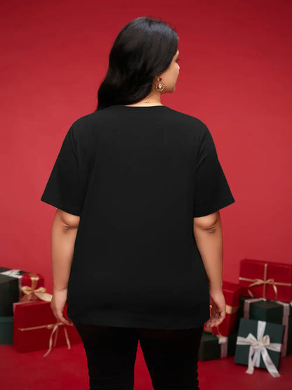 Shimmering Trees Half Sleeves Slim-Fit Tee