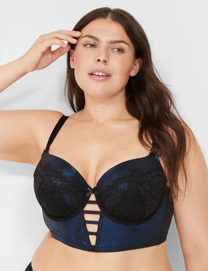 Foil Shine Longline Balconette Bra